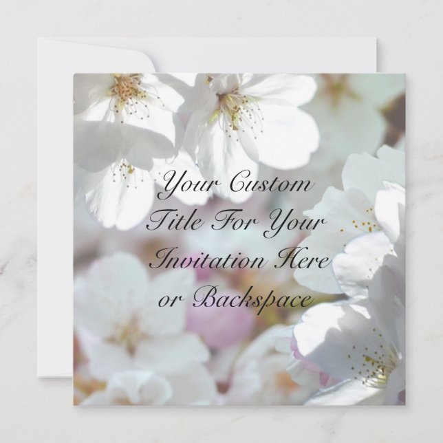 Pink Blossom Invitations Personalised RSVP Cards (Front)