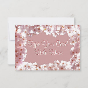 Pink Blossom Invitations Personalised RSVP Cards