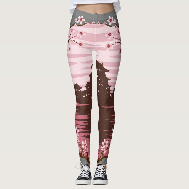 Pink Blossom Leggings (Front)