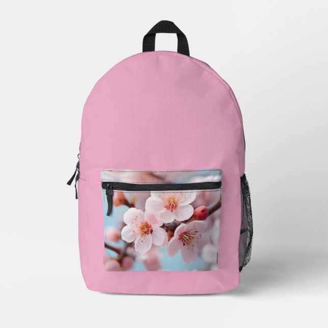 Pink Blossom Magic  Printed Backpack (Front)