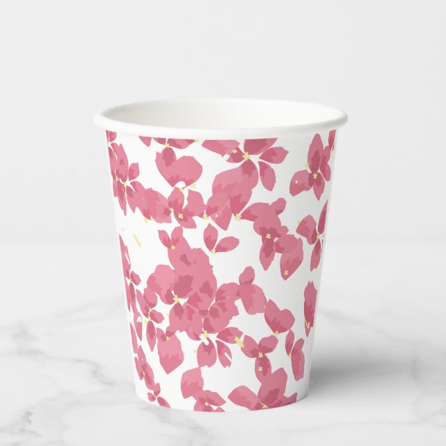 Pink Blossom Petals  Paper Cups (Front)