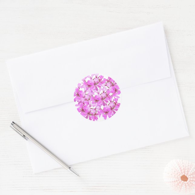 Pink Blossom – Rounded Floral Sticker (Envelope)