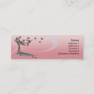 Pink Blossom - Skinny Mini Business Card