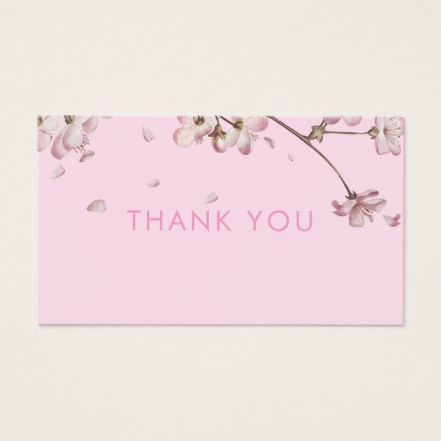 Pink Blossom Thank You For Shopping Discount Card (Front)