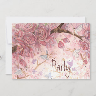 "Pink Blossom Wisps" Invitation
