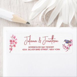 Pink Blossoms Flower Watercolor feminine Wedding 