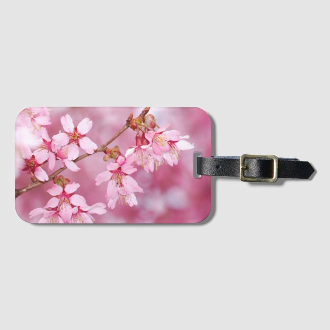 Pink Blossoms Lagguage Luggage Tag (Front Horizontal)