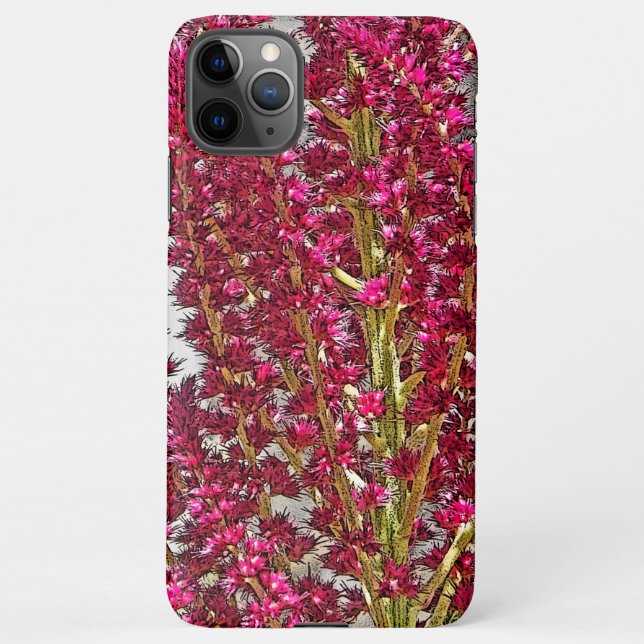 PINK BLOSSOMS ON STEM iPhone CASE (Back)