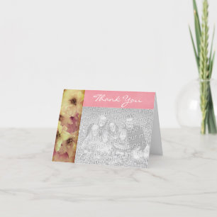Pink Blossoms Personalised Thank You Photo Card