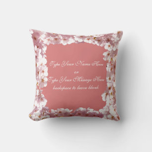 Pink Blossoms Pillow Personalised Flower Pillow