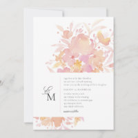 Pink Blossoms Watercolor Floral Wedding