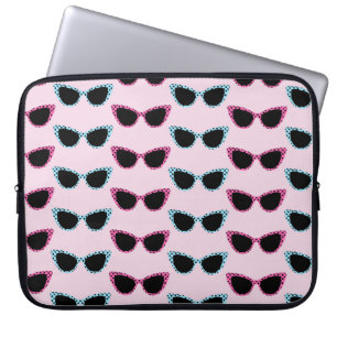 PINK & BLUE 50'S STYLE CATS EYE SUNGLASSES LAPTOP SLEEVE