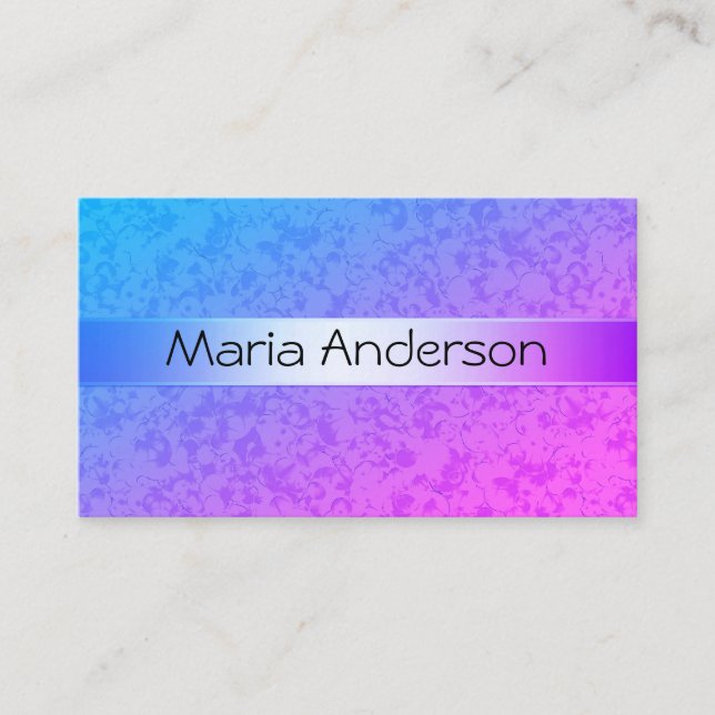 pink blue, abstract, pattern business card (Front)