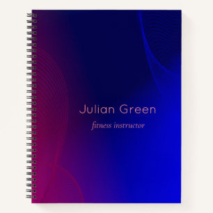 Pink blue abstract shapes notebook