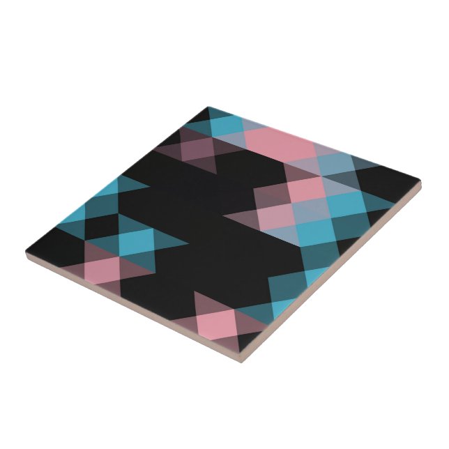 pink blue and black geometric tile (Side)