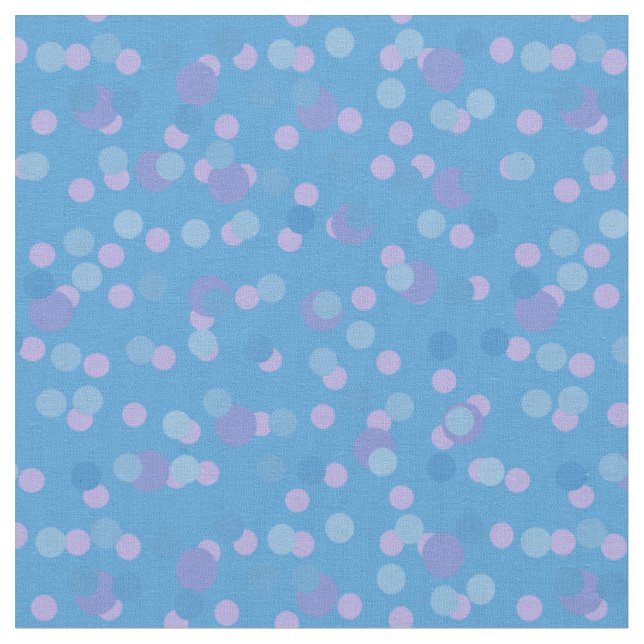 pink blue and purple polka dot clusters fabric (Close Up)
