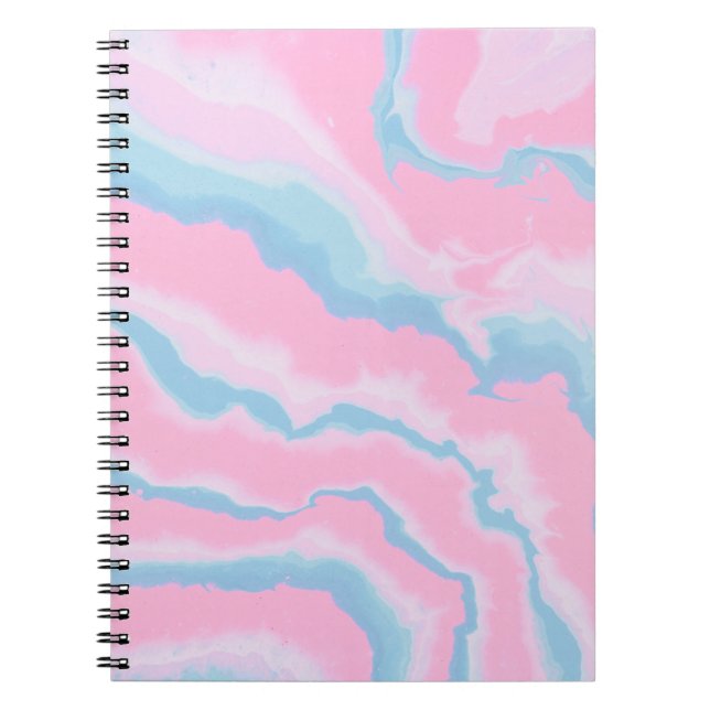 PINK BLUE AND WHITE ABSTRACT ART NOTEBOOK (Front)