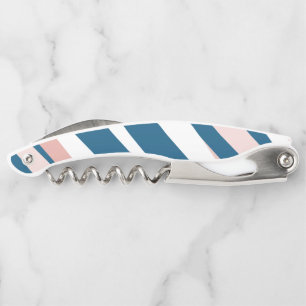 Pink Blue and White Abstract Corkscrew