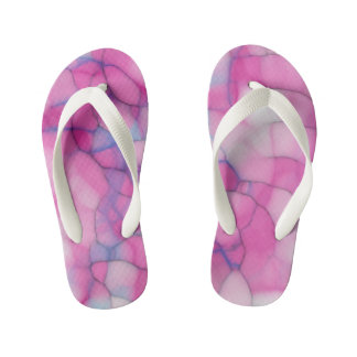 Pink Blue and White Abstract Kid's Jandals
