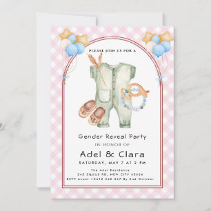 Pink & Blue Baby Shoes Theme Invitation