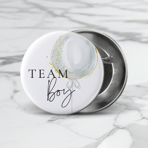 Pink & Blue Balloon Gender Reveal Team Boy 3 Cm Round Badge
