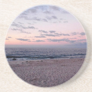 'Pink & Blue Beach at Dawn' Coaster