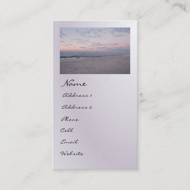 'Pink & Blue Beach at Dawn' Profile Business Card (Front)