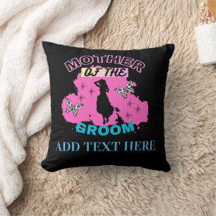 Pink Blue & Black Mother Mum Mummy Of The Groom  Cushion