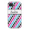 Pink, Blue, & Black Polka Dots with Name Plate