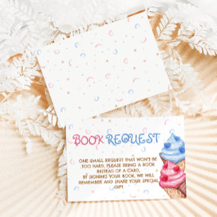 Pink Blue Books For Baby Gender Reveal Enclosure Card
