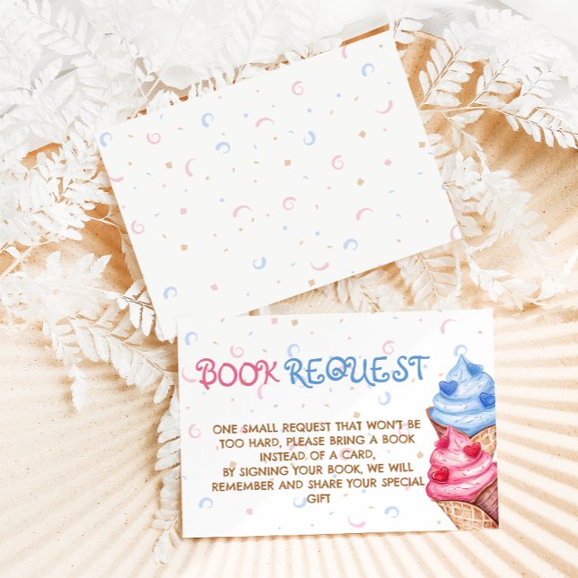 Pink Blue Books For Baby Gender Reveal Enclosure Card (Creator Uploaded)