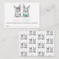 Pink Blue Bunnies Gender Reveal Diaper Raffle
