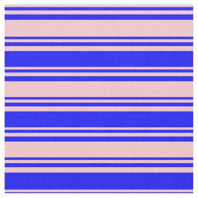 Pink & Blue Coloured Pattern of Stripes Fabric (Close Up)