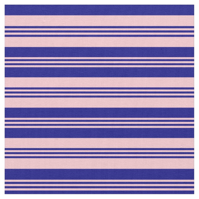 Pink & Blue Coloured Pattern of Stripes Fabric (Close Up)