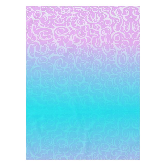 Pink Blue Curves Tablecloth (Front)