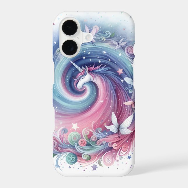 Pink Blue Cute Unicorn iPhone / iPad case (Back)
