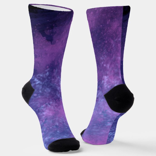 Pink & Blue Dark Storm Clouds  Socks (Angled)