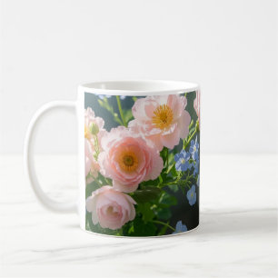 Pink Blue delicate flowers Coffee Mug
