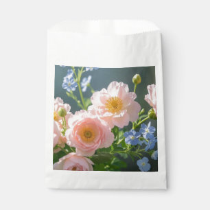 Pink Blue delicate flowers Favour Bags