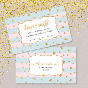 Pink Blue Diaper Raffle card