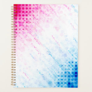 Pink Blue Digital Halftone Watercolor Abstract Art Planner