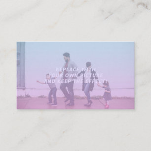Pink & Blue Faded Gradient Effect Customisable Business Card
