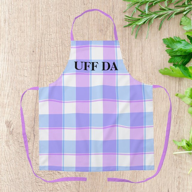 Pink Blue Farmhouse Uff Da All-Over Print Apron (Creator Uploaded)