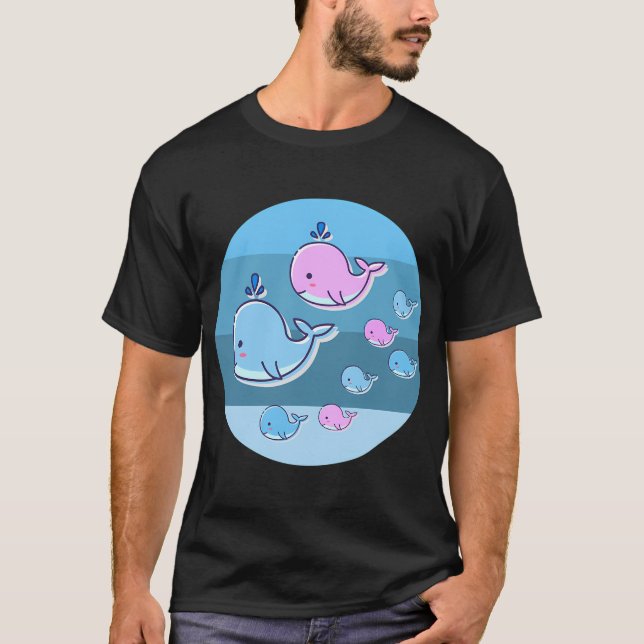 pink blue fish T-Shirt (Front)