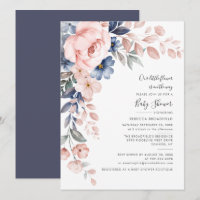 Pink Blue Floral Pastel Bloom Baby Shower
