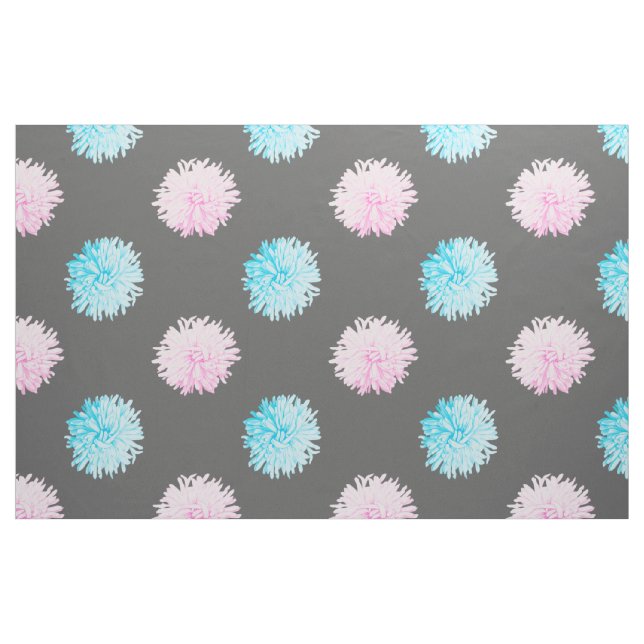 Pink & Blue Flowers Fabric (Fat Quarter)