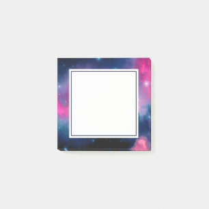Pink & Blue Galaxy Nebula & Stars Abstract Post-it Notes