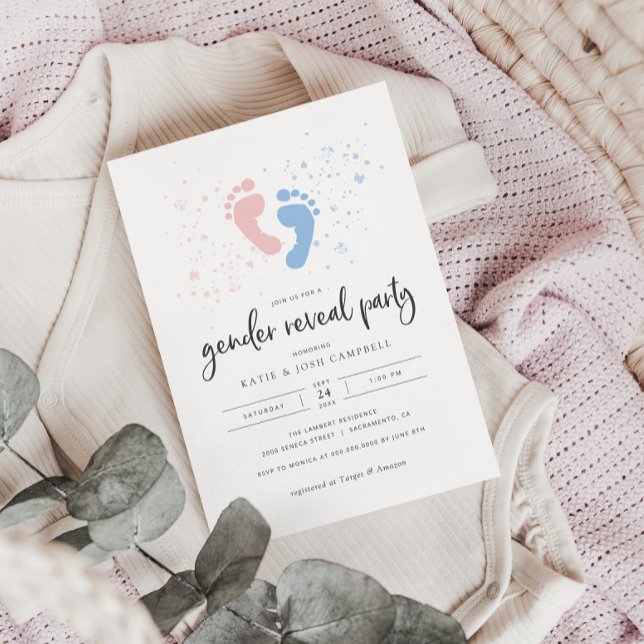 Pink & Blue Gender Reveal Invitation (Creator Uploaded)