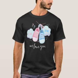 Pink Blue Gender Reveal Reveal Party T-Shirt