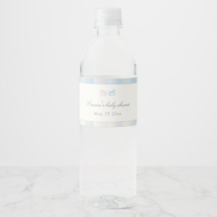 Pink Blue Gender Reveal Water Bottle Label